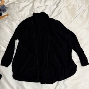 Women's Black 100% cashmere cardigan Sweater one size
